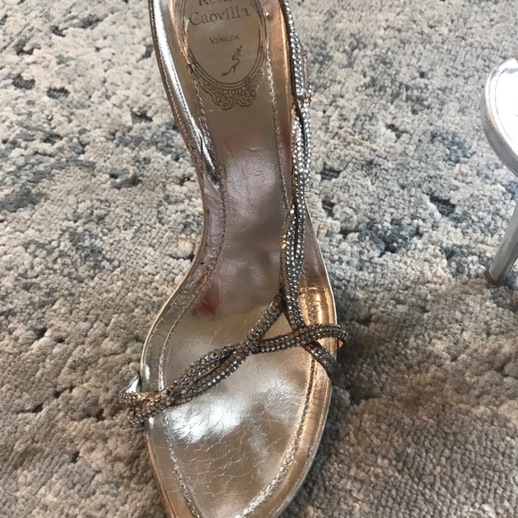 Rene Caovilla iconic silver and diamanté-encrusted HH sandals 38 - well loved - Picture 6 of 8